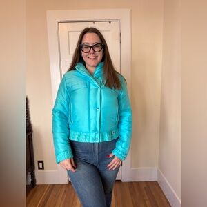 80s Vintage Turquoise Fera Ski Puffer Jacket Sz M